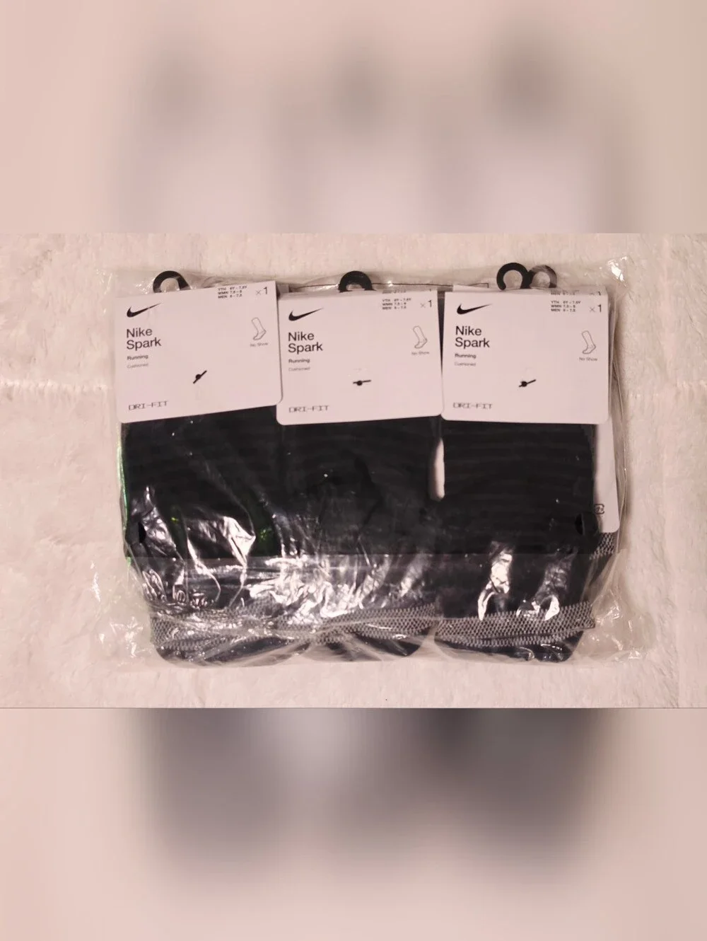Nike Kids Black and Gray Spark Athletic Socks - 6 Pack(SOC74-79)